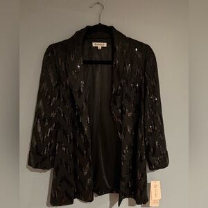 Nanette Lepore Black Sequin Blazer